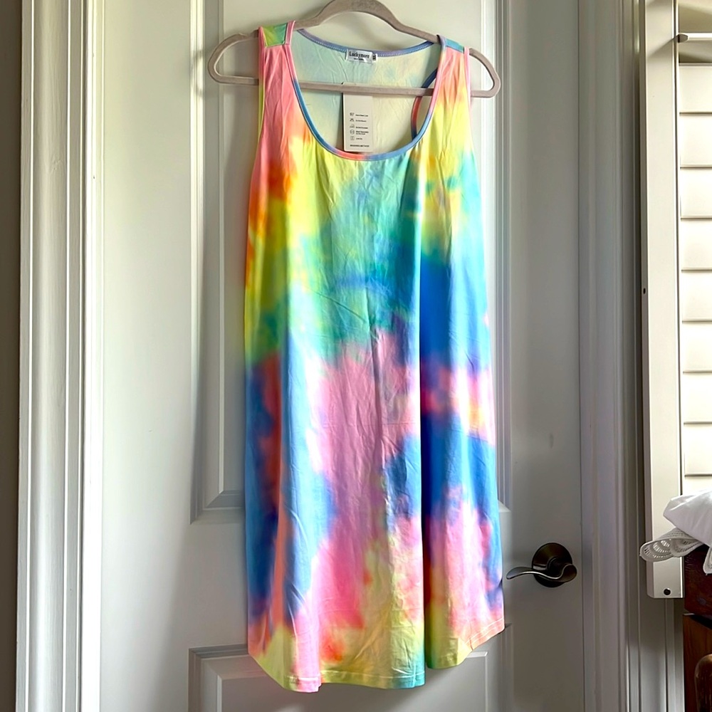 NWT XL  Luckymore sleeveless tie-dye cover-up/casual dress.